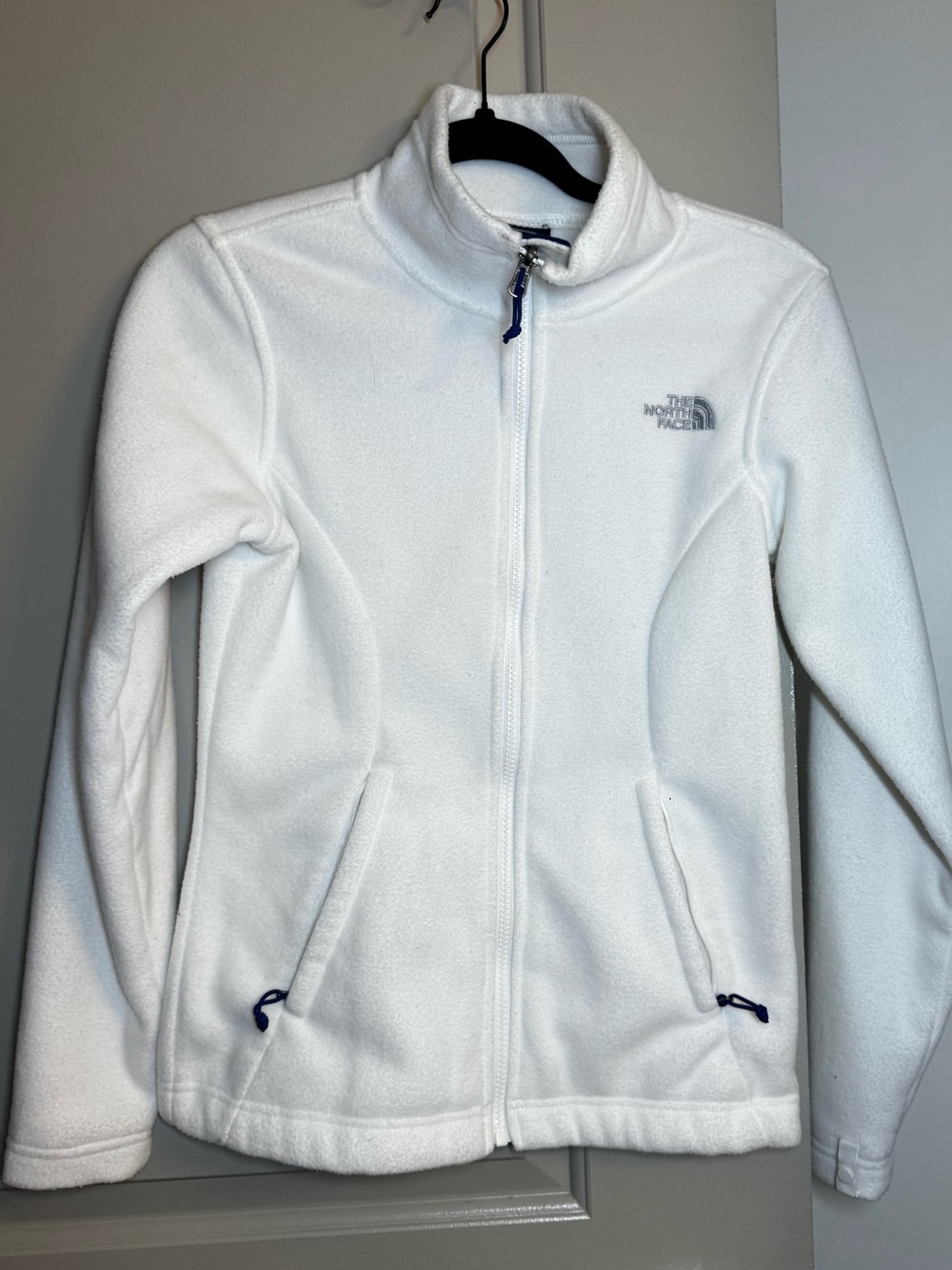 The North Face White Fleece Full-Zip Khumbu Jacket